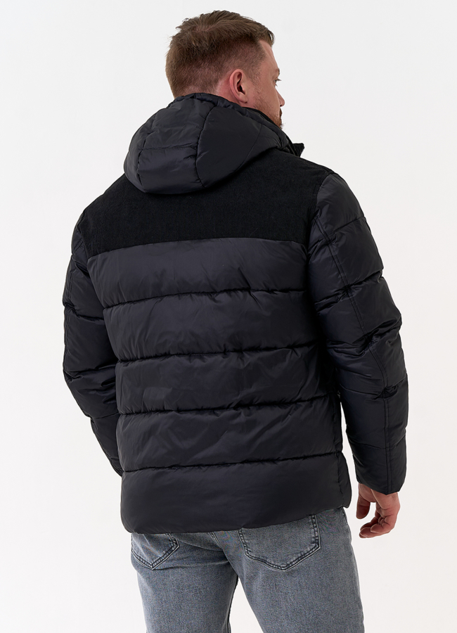 Мужской пуховик с отделкой из вельвета модель № 31469 в рассрочку