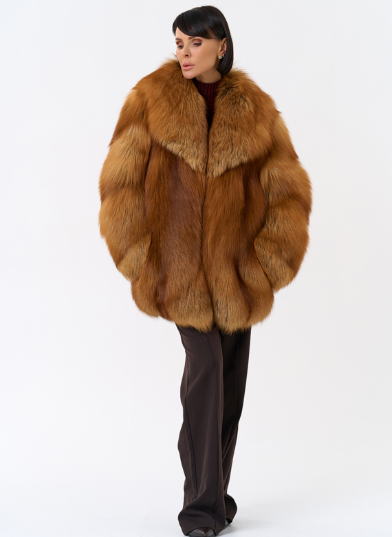 Шуба из рыжей лисы