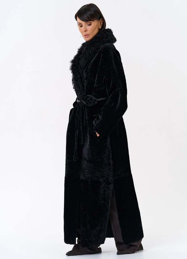 Женская натуральная дубленка с воротником шаль модель № 31852 универмаг малина