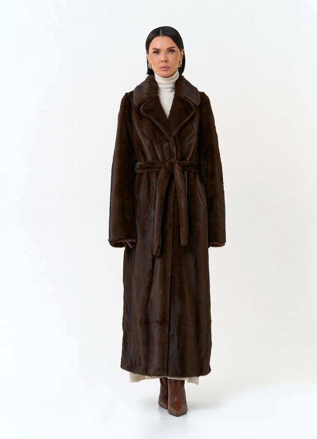 Длинная шуба из эко меха модель № 33976 универмаг малина фото