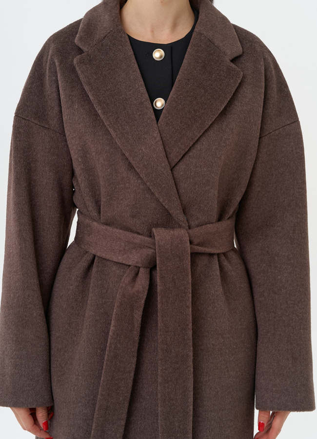 Женское пальто с английским воротником модель № 30198 универмаг малина