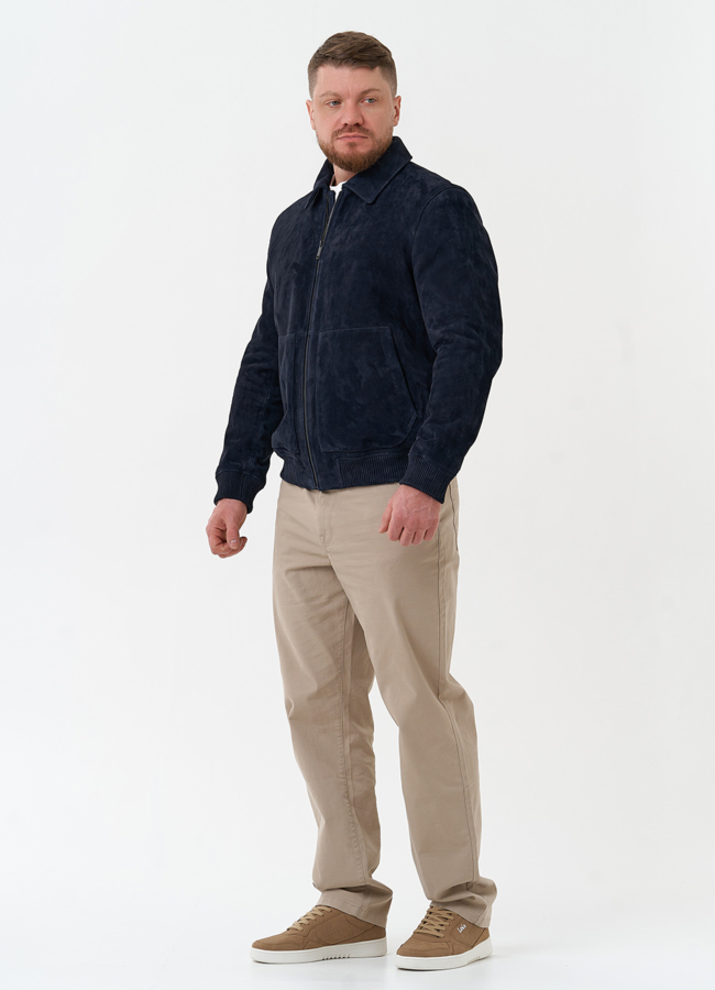 Мужская куртка бомбер из натуральной замши модель № 30065 универмаг малина