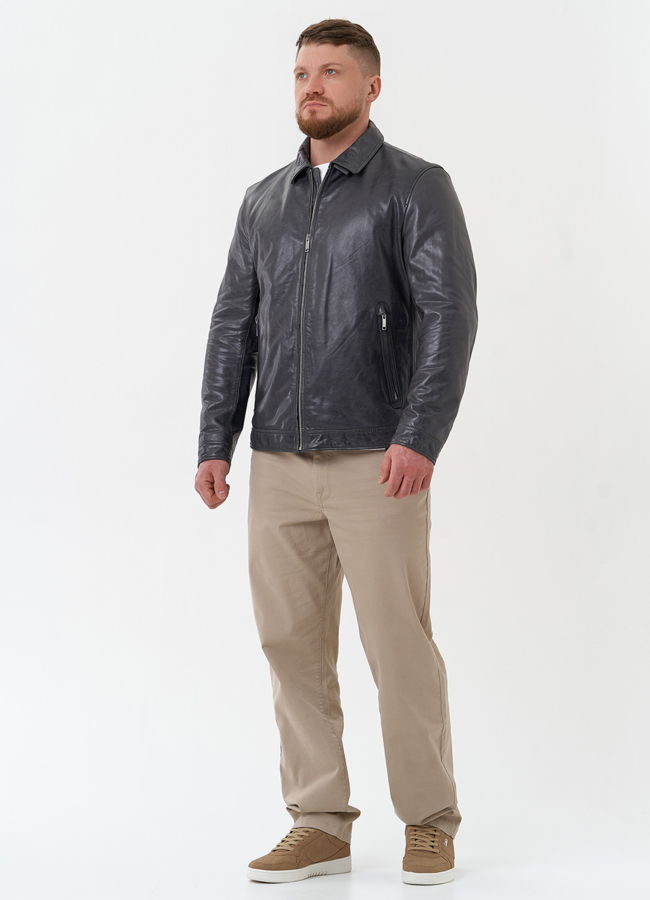 Мужская куртка из натуральной кожи  модель № 30070 универмаг малина