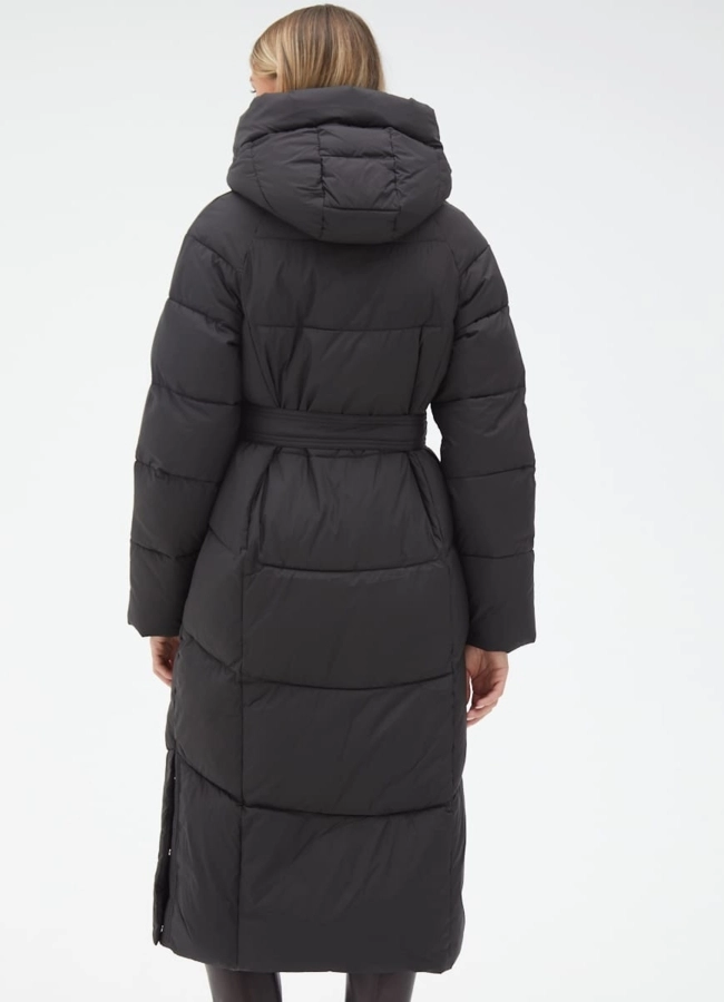 Женский пуховик с капюшоном и поясом модель № 31123 в рассрочку