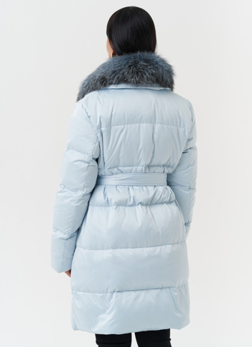 Пуховик с капюшоном из меха лисы