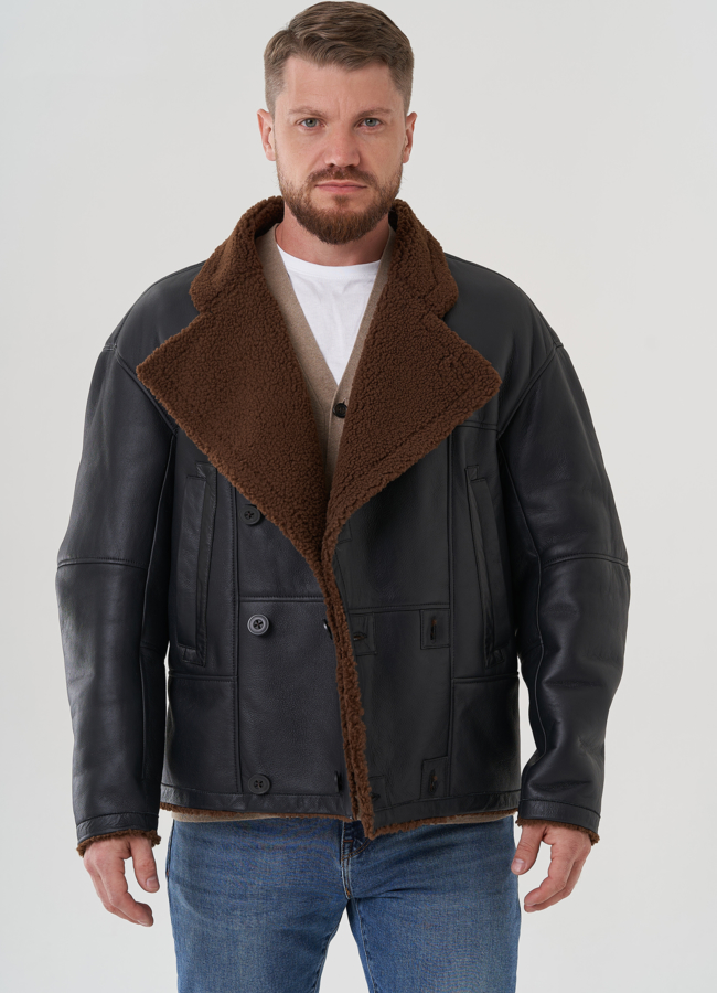 Мужская дубленка  модель № 82154 универмаг малина