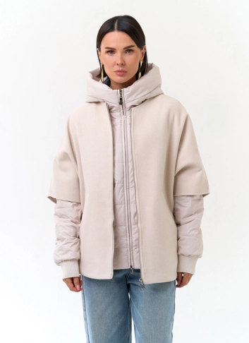 Женская куртка накидка с капюшоном