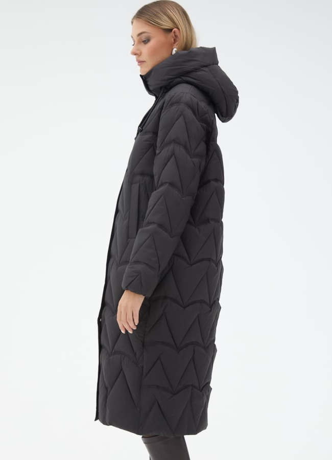 Женский пуховик черного цвета модель № 31138 универмаг малина