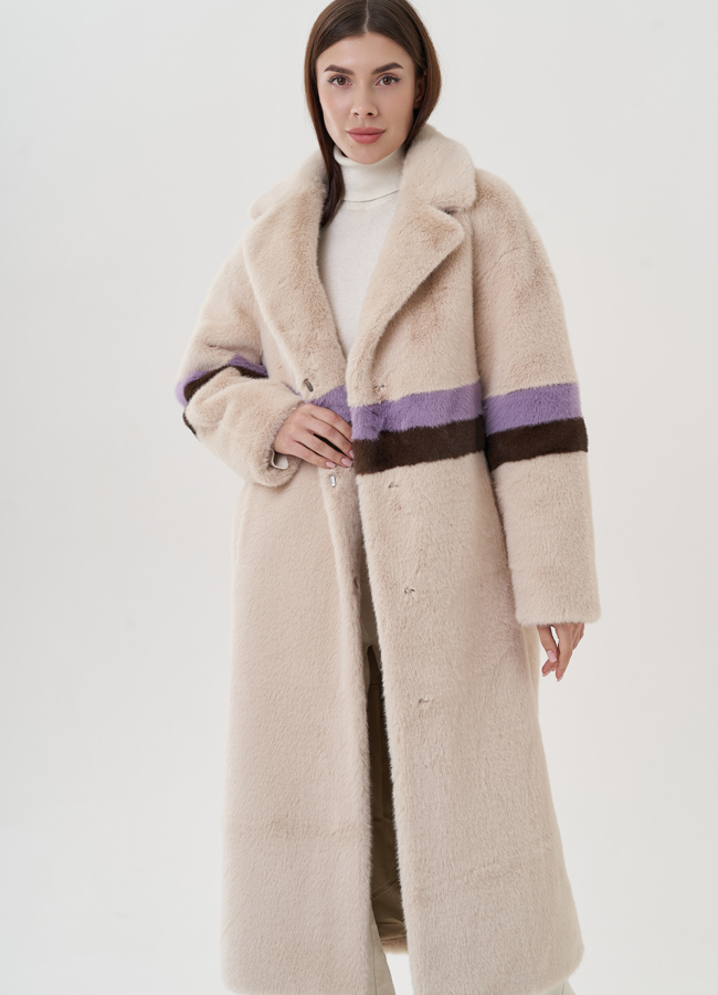 Женское пальто из эко меха  модель № 25737 в рассрочку